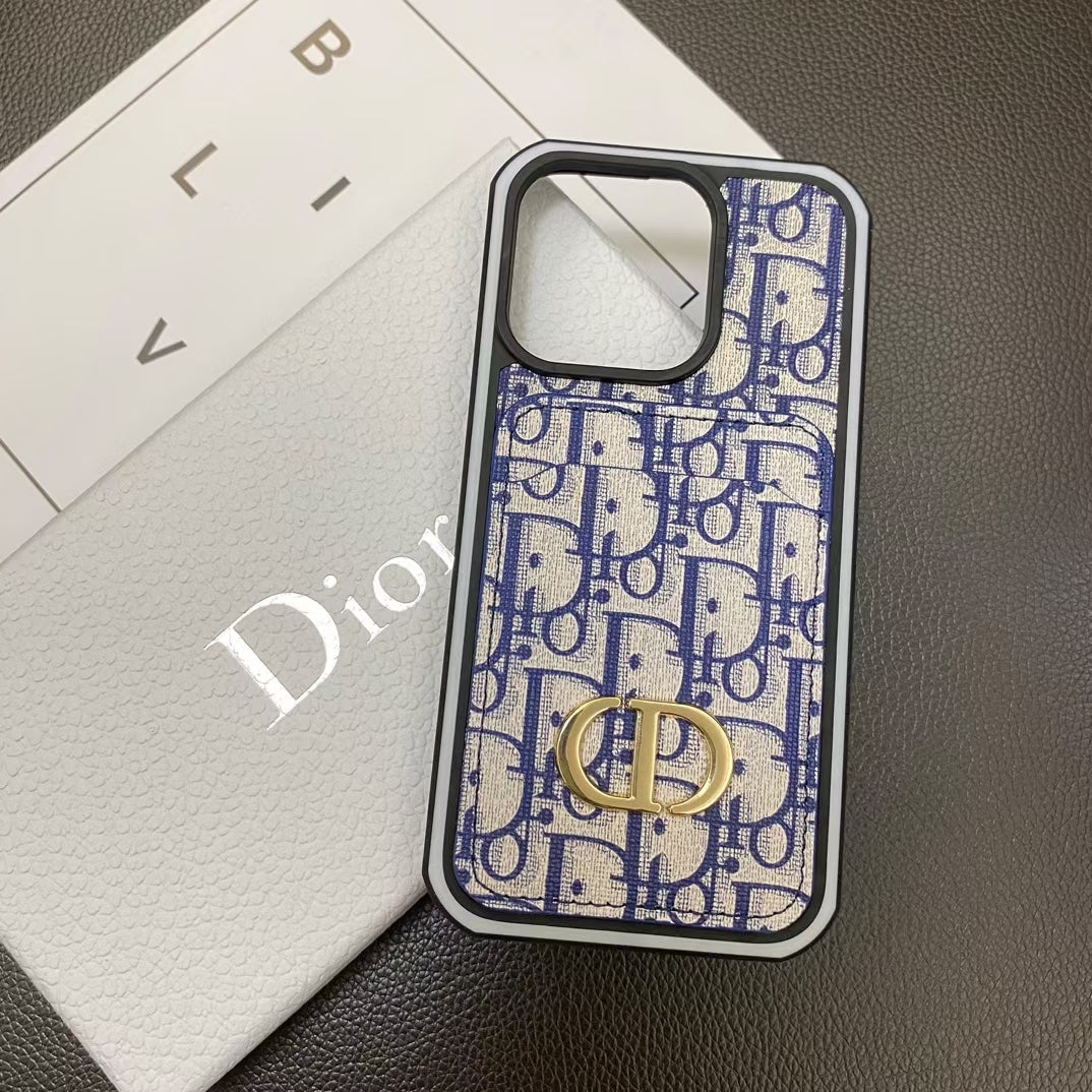 High-Quality Lux Dior iPhone Case Featuring Card Holder