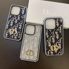 Lady Dior iPhone Case with Card Holder in elegant black leather