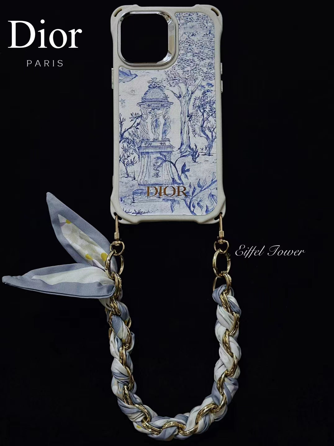 Fashionable Dior iPhone Cover with Stylish Chain