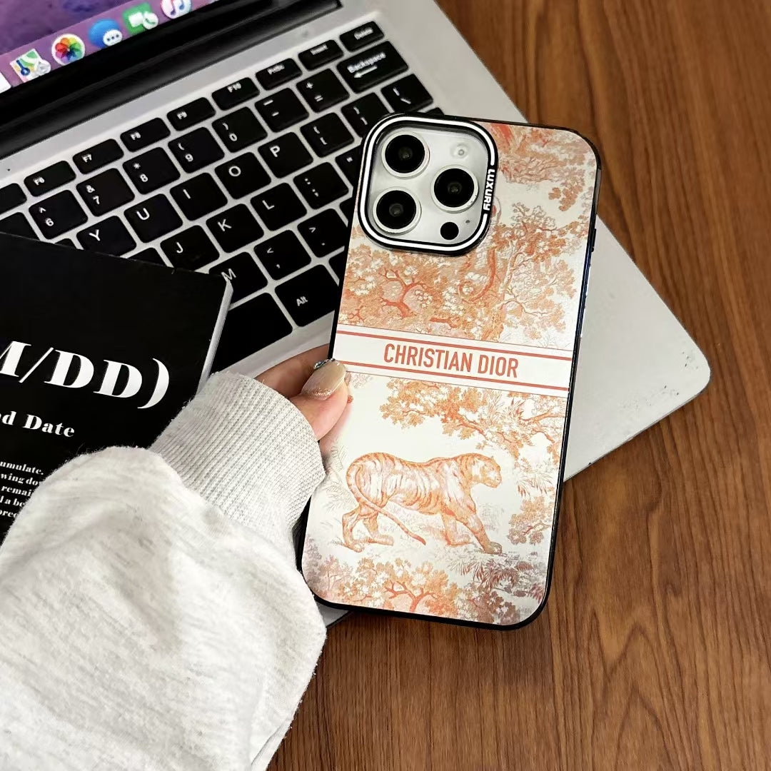 Elegant CD Animal Monogram Phone Case Set – Luxury Design