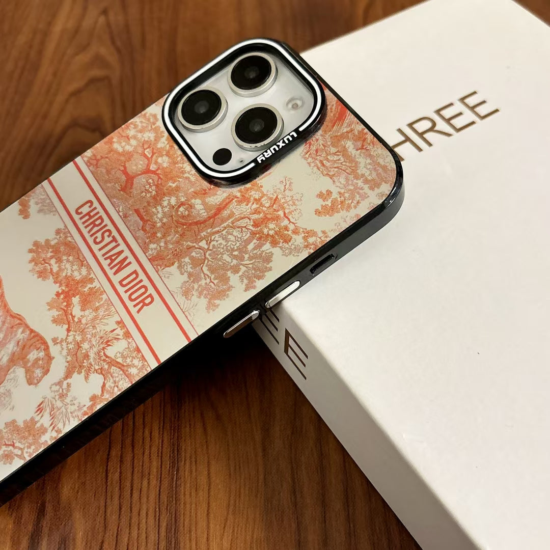 Elegant CD Animal Monogram Phone Case Set – Luxury Design