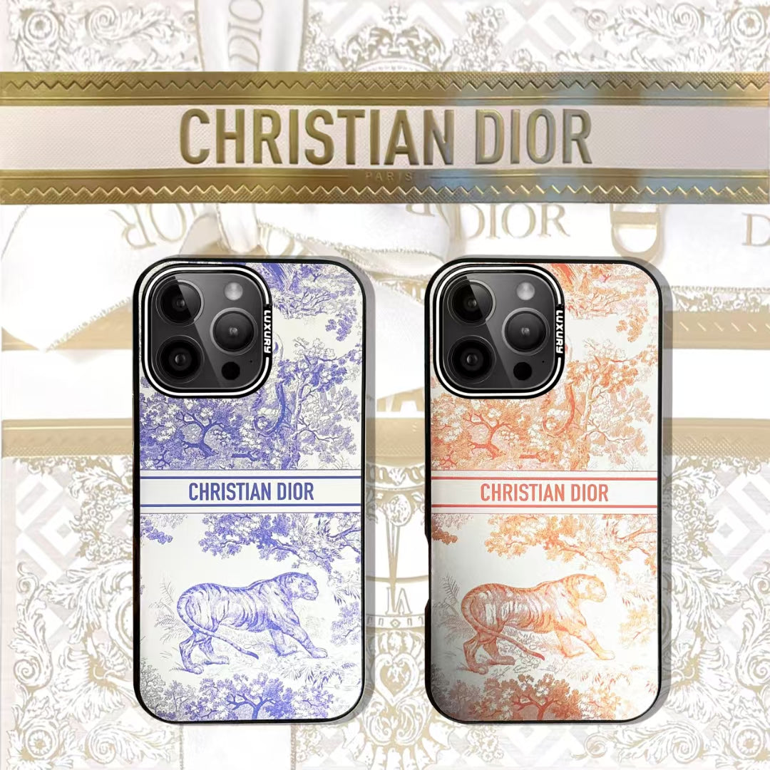 Elegant CD Animal Monogram Phone Case Set – Luxury Design