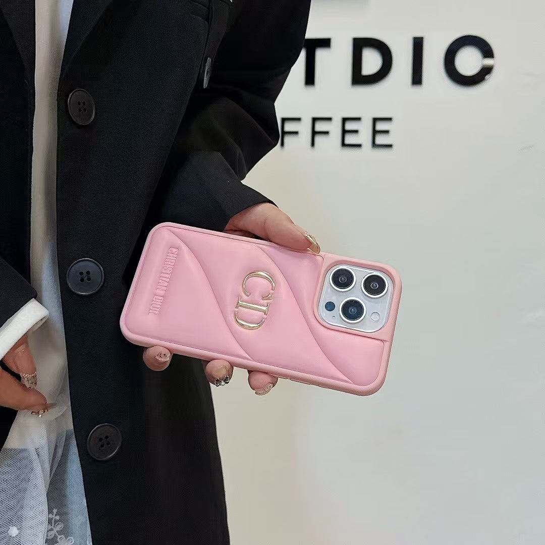 Luxury CD Quilted Soft iPhone Case