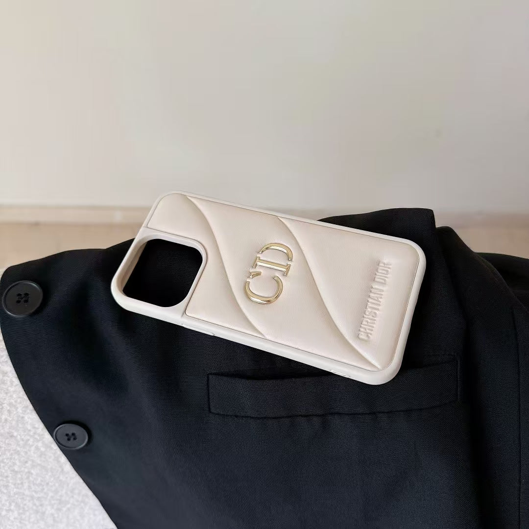 Luxury CD Quilted Soft iPhone Case