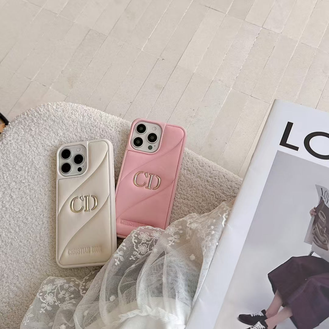 Luxury CD Quilted Soft iPhone Case