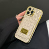 Luxury MK Monogram Phone Cases with Gold-Plated Accents