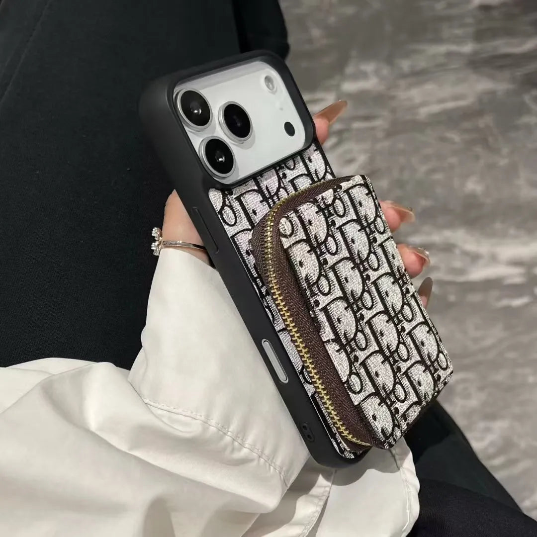 CD Phone Case With Zipper Card Holder