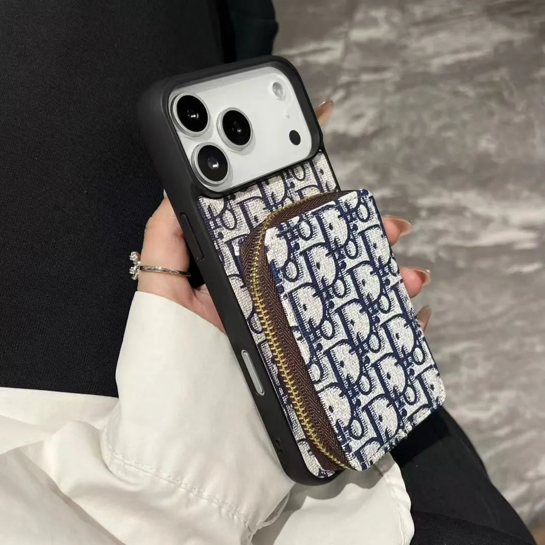 CD Phone Case With Zipper Card Holder