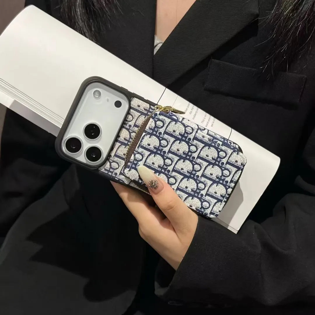 CD Phone Case With Zipper Card Holder