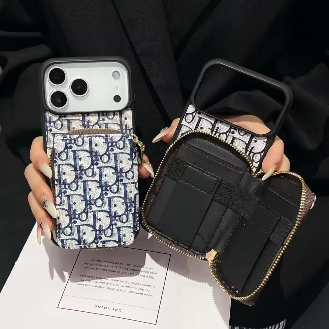 CD Phone Case With Zipper Card Holder