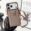 Designer IPhone Case With Wallet Card And Hand Strap