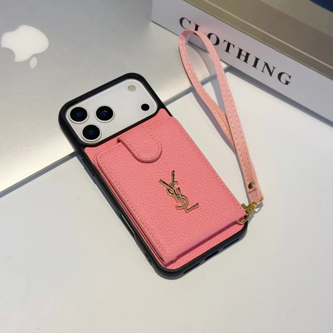 Phone Case With Hand Strap And Wallet Card