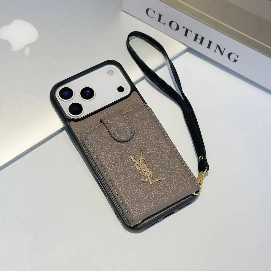 Phone Case With Hand Strap And Wallet Card