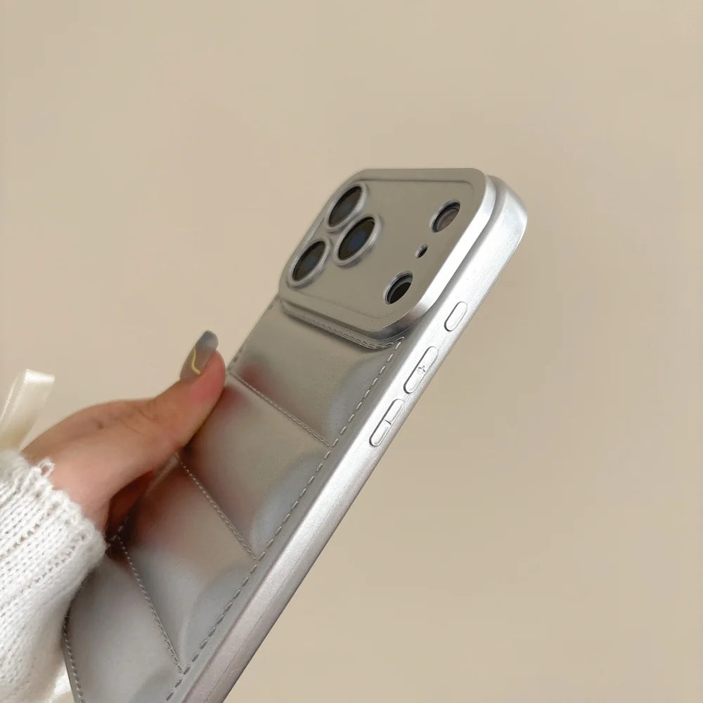 Luxury Down Jacket Silicone Shockproof Case For iPhone