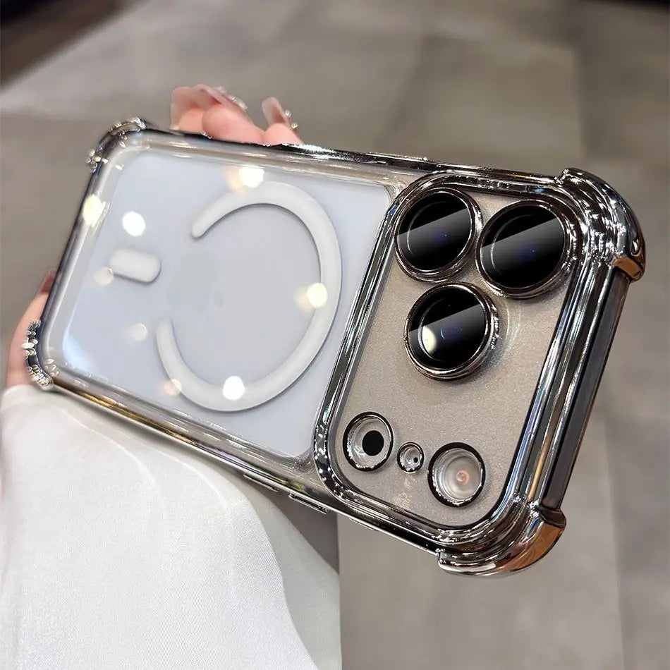 Luxury Plating Airbag Magsafe Case for iPhone