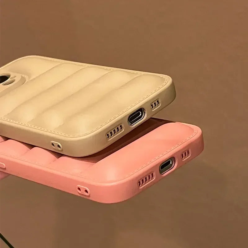 Luxury Down Jacket fine hole silicon case for iPhone