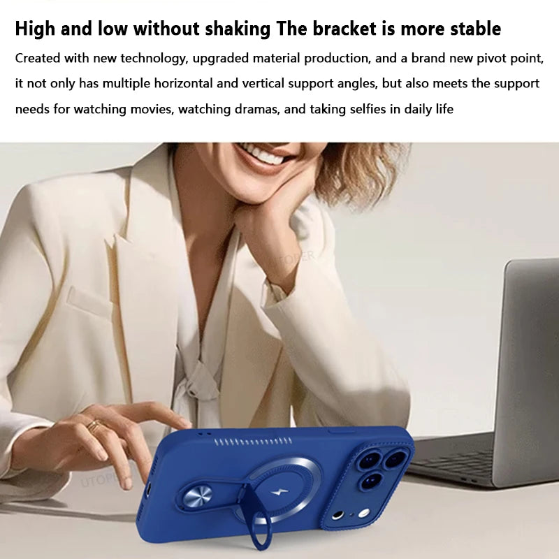 Luxury Orange with Bracket Case for iPhone