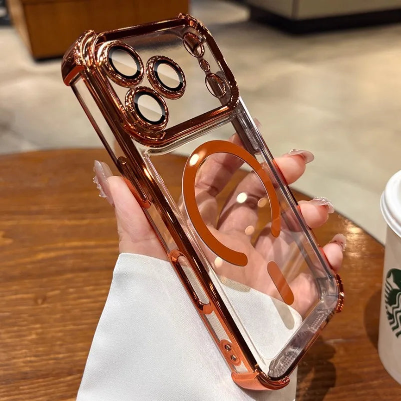 Luxury Plating Airbag Magsafe Case for iPhone