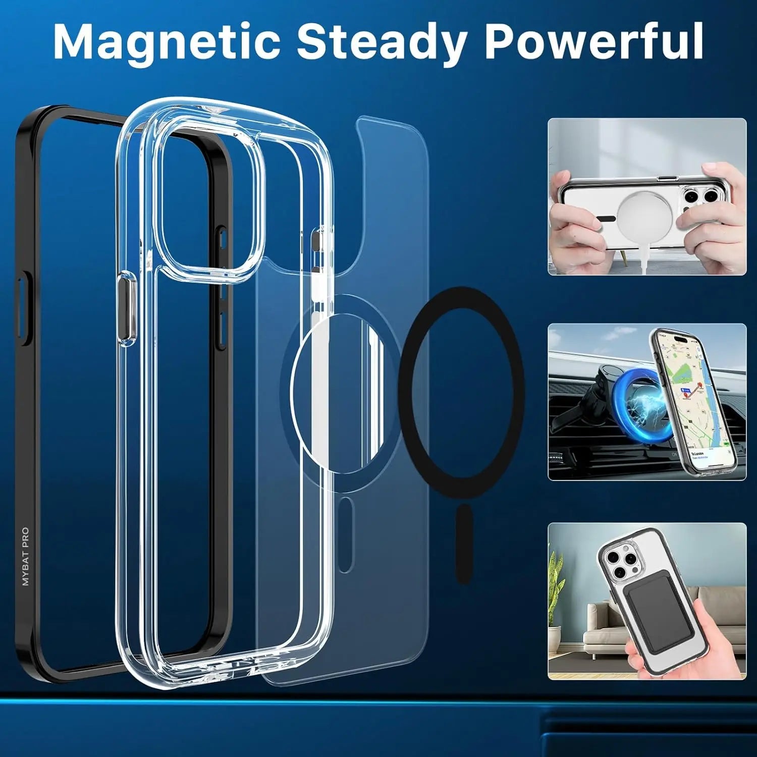 Luxury Magsafe Wireless Charge Shockproof Clear Phone Case For iPhone