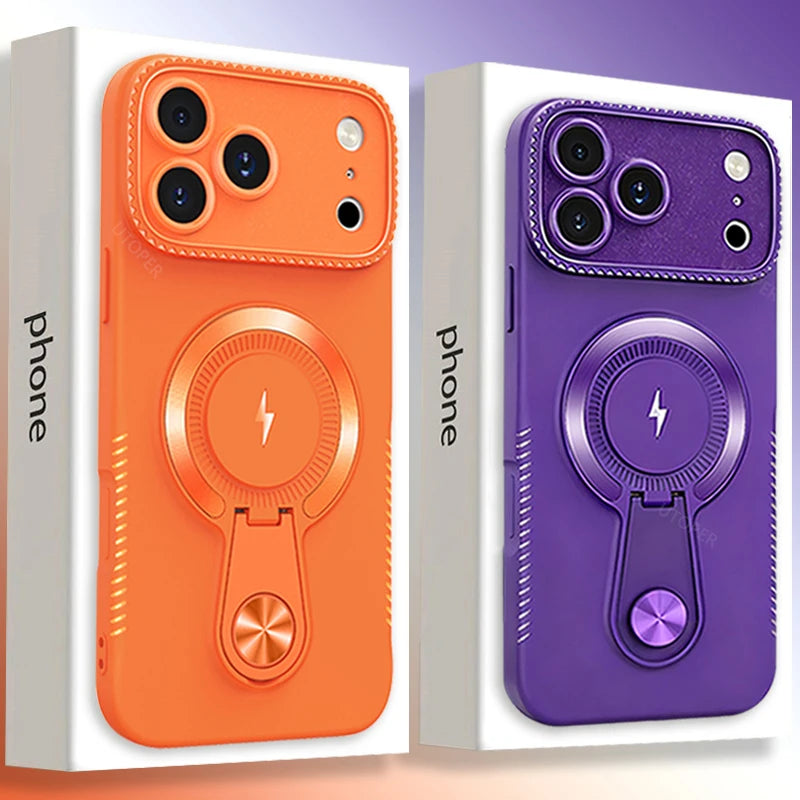 Luxury Orange with Bracket Case for iPhone