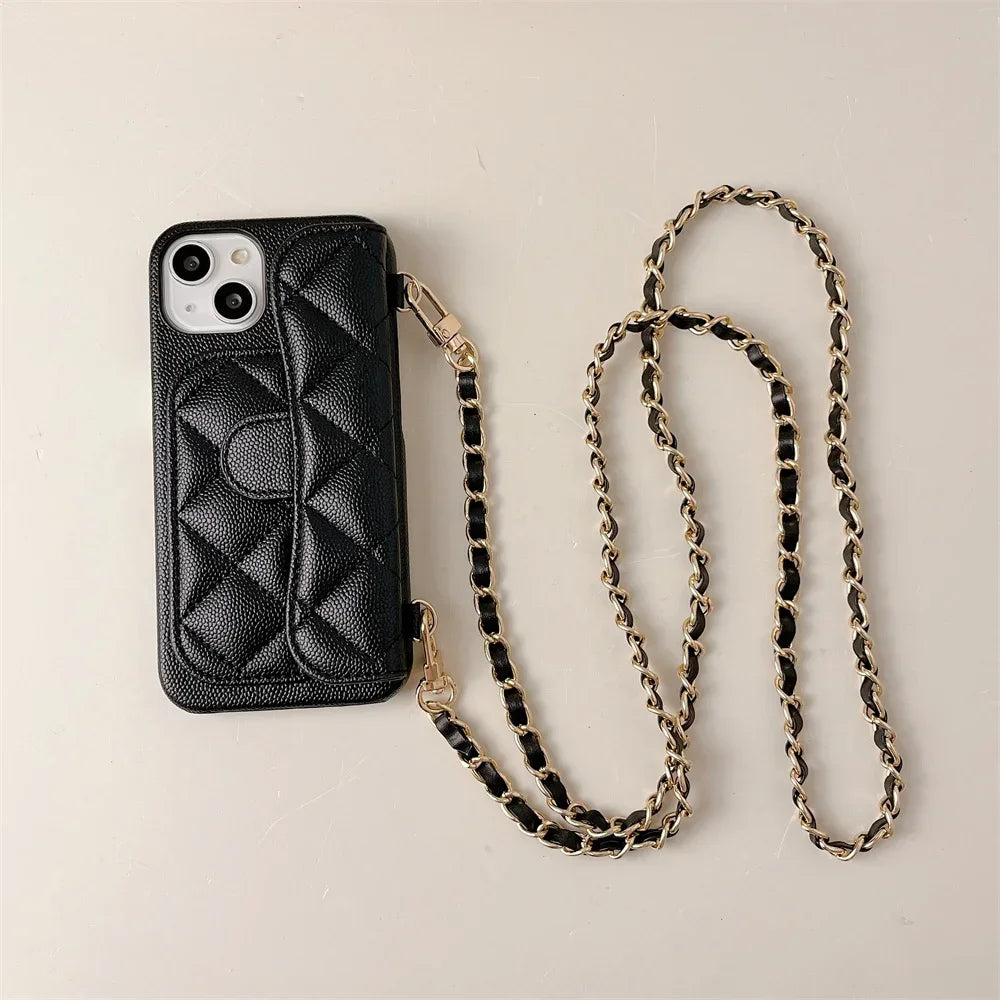 Crossbody Lanyard Wallet Phone Case For iPhone