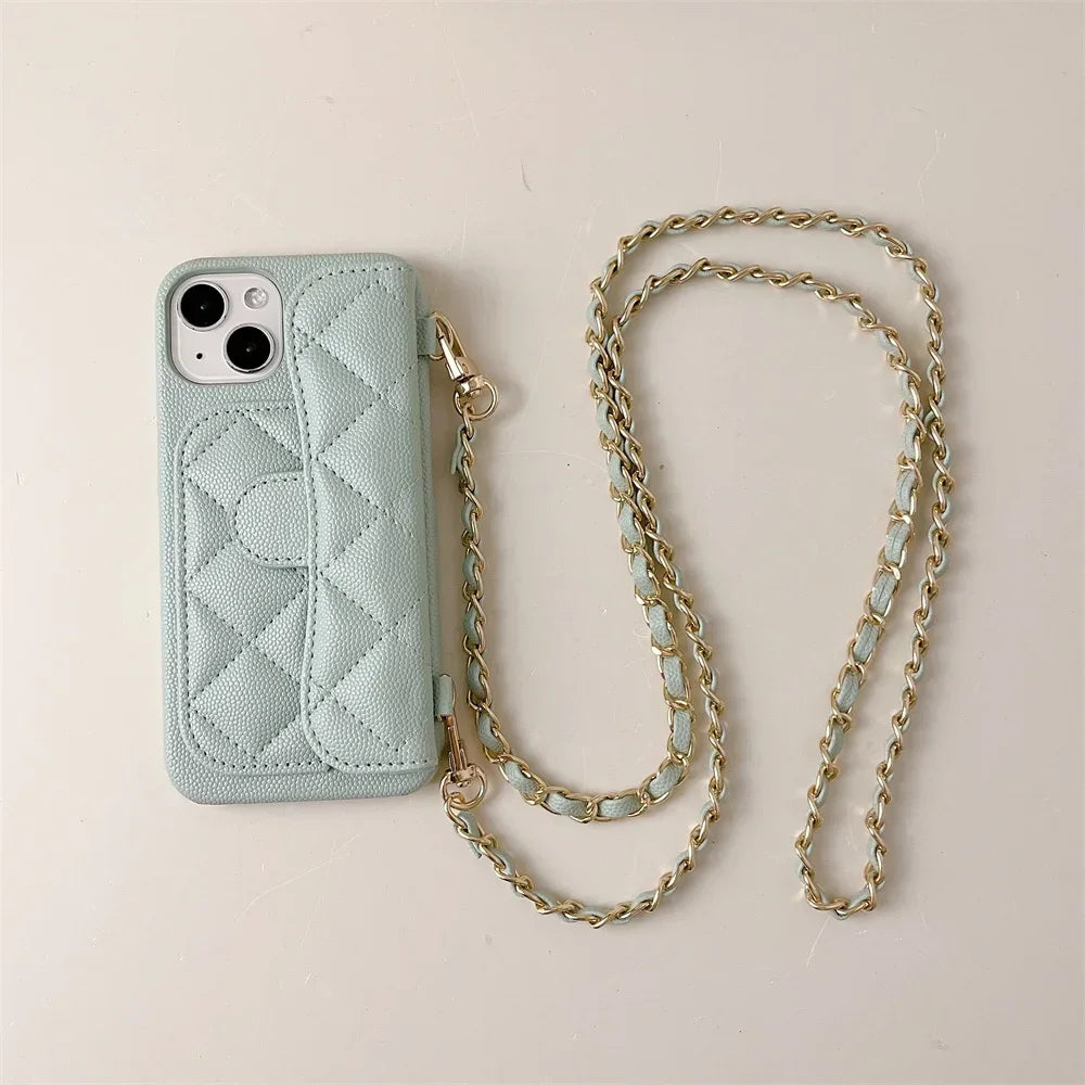 Crossbody Lanyard Wallet Phone Case For iPhone