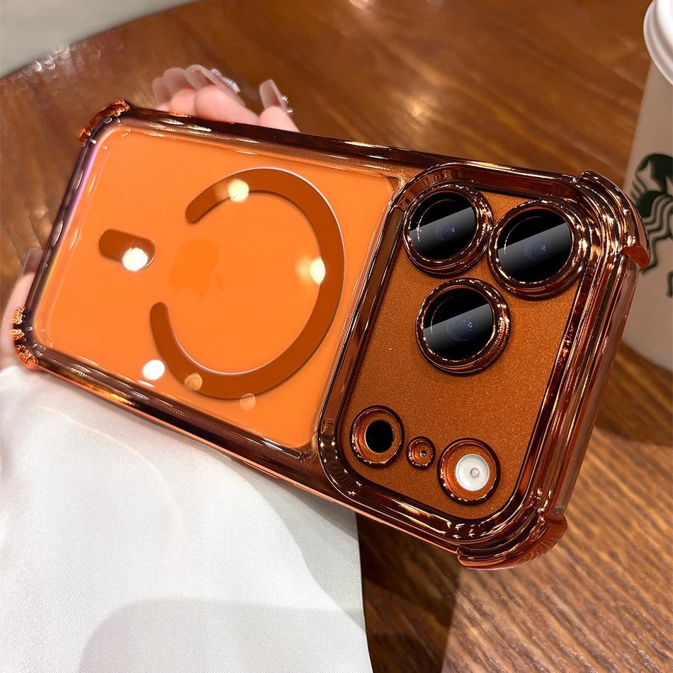 Luxury Plating Airbag Magsafe Case for iPhone