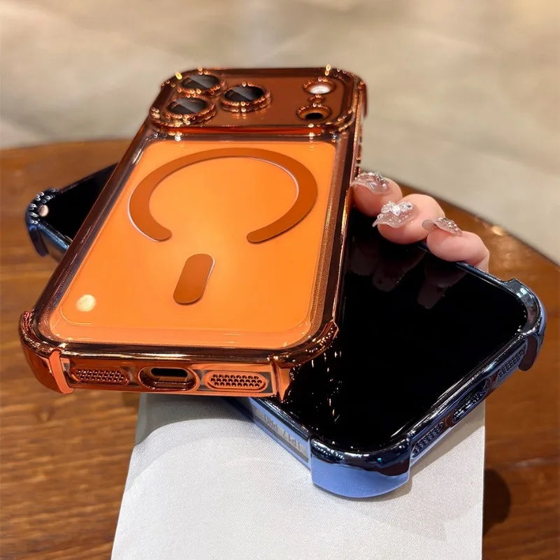 Luxury Plating Airbag Magsafe Case for iPhone