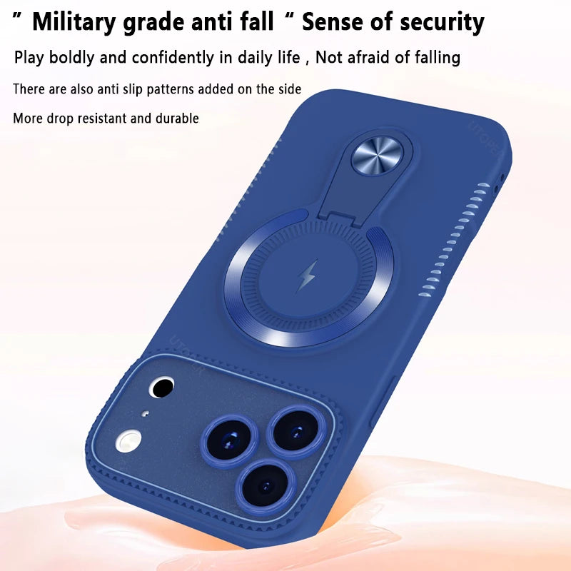 Luxury Orange with Bracket Case for iPhone