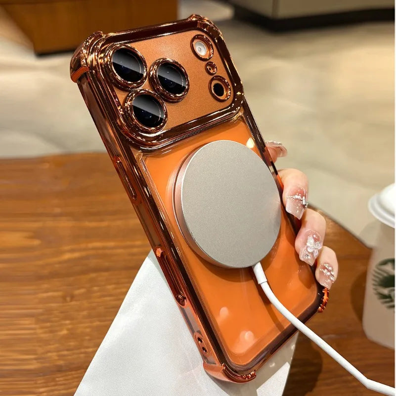 Luxury Plating Airbag Magsafe Case for iPhone