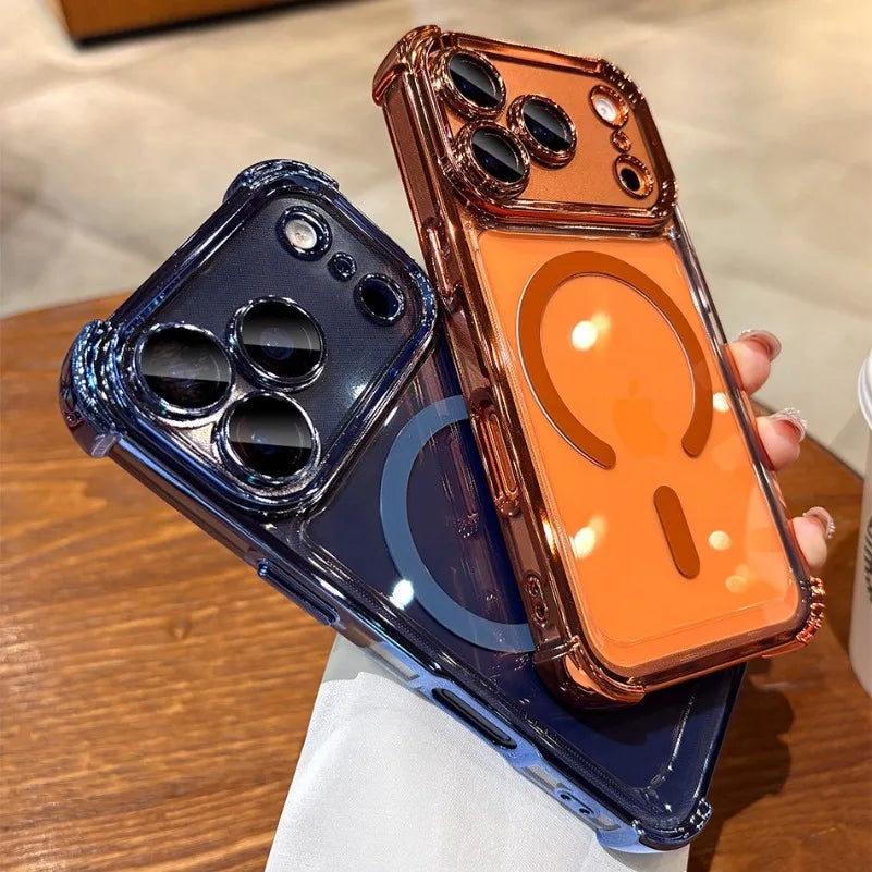 Luxury Plating Airbag Magsafe Case for iPhone