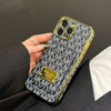 Luxury MK Monogram Phone Cases with Gold-Plated Accents